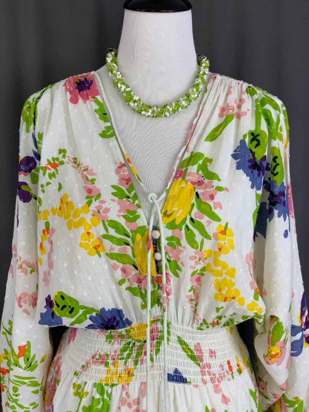 NWT Rose & Rose Dobby Floral Bohemian Cotton Maxi Dress Sz L - Picture 15 of 16
